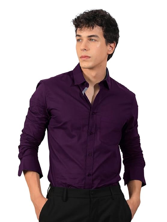 Men’s Cotton Blend White Shirt | Regular Fit | Long Sleeve | Button Down | Collared | Solid Casual & Formal Wear