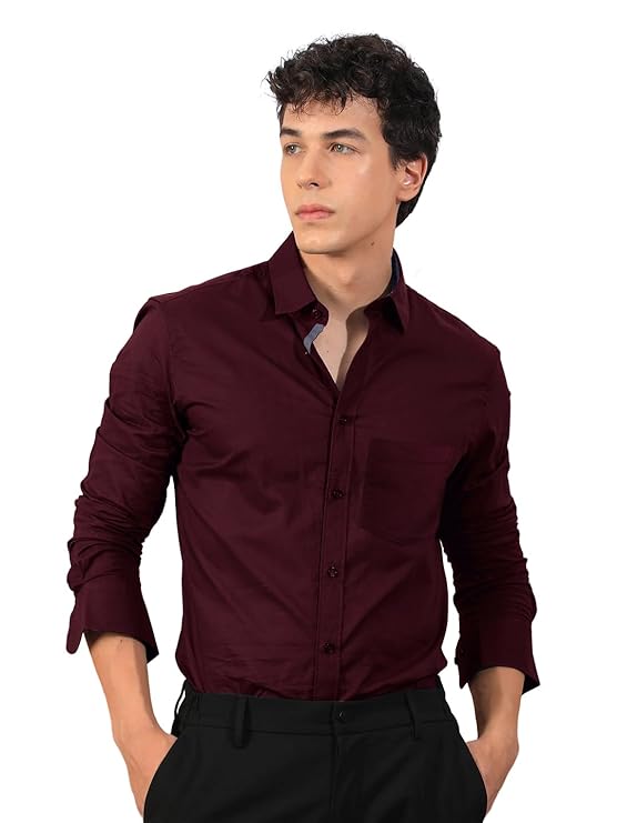 Men’s Cotton Blend Regular Fit White Shirt | Long Sleeve | Button Down | Collared | Casual & Formal Wear