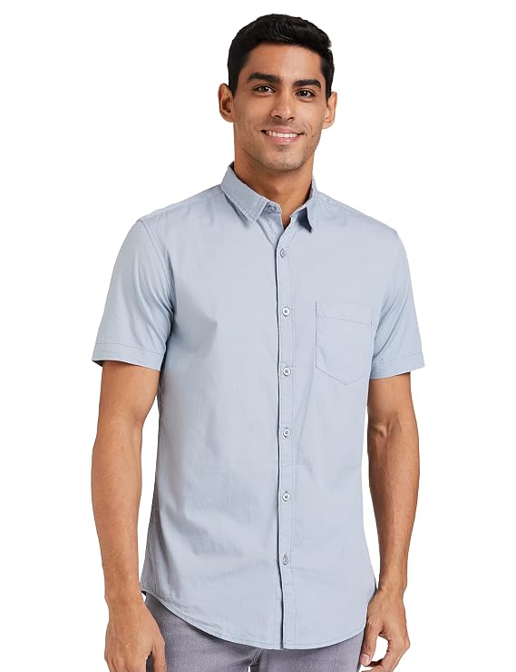 Men’s 100% Cotton Plain Casual Shirt | Half Sleeve | Summer Wear | Regular Fit
